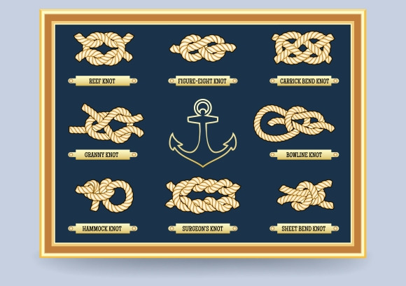 Nautical ropes with knots seamless pattern By Microvector