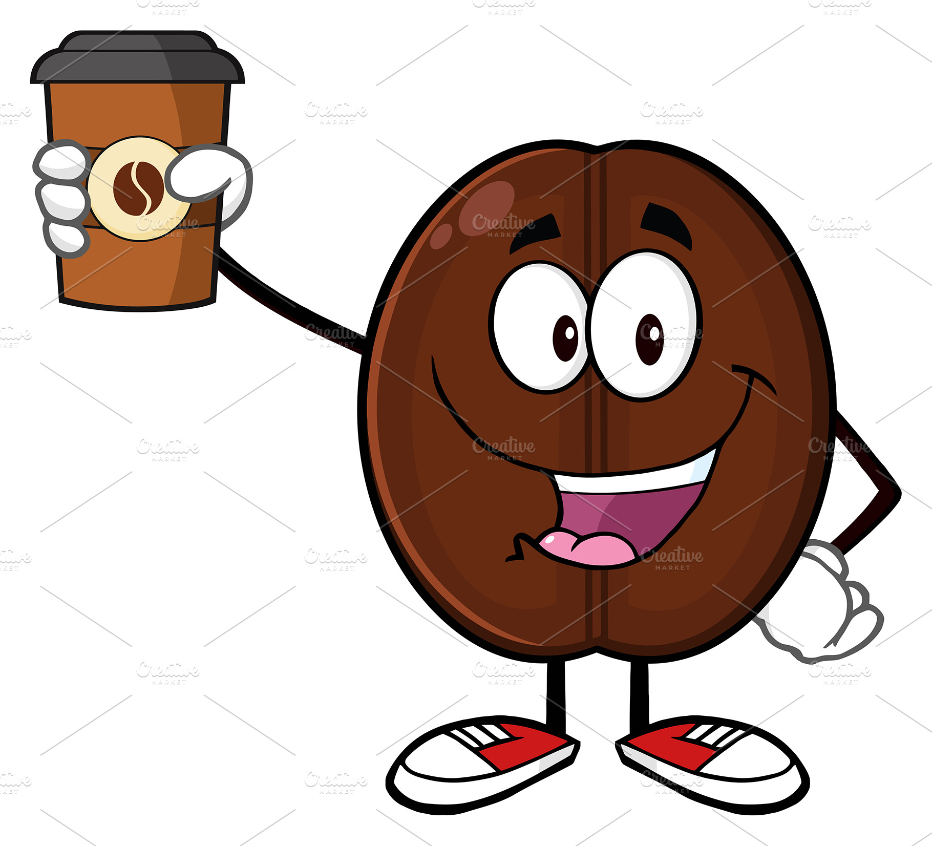 Cute Coffee Bean Character | Photoshop Graphics ~ Creative Market