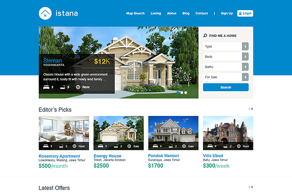 Download Istana Real Estate Psd Template Creative Illustrator Templates Creative Market PSD Mockup Templates