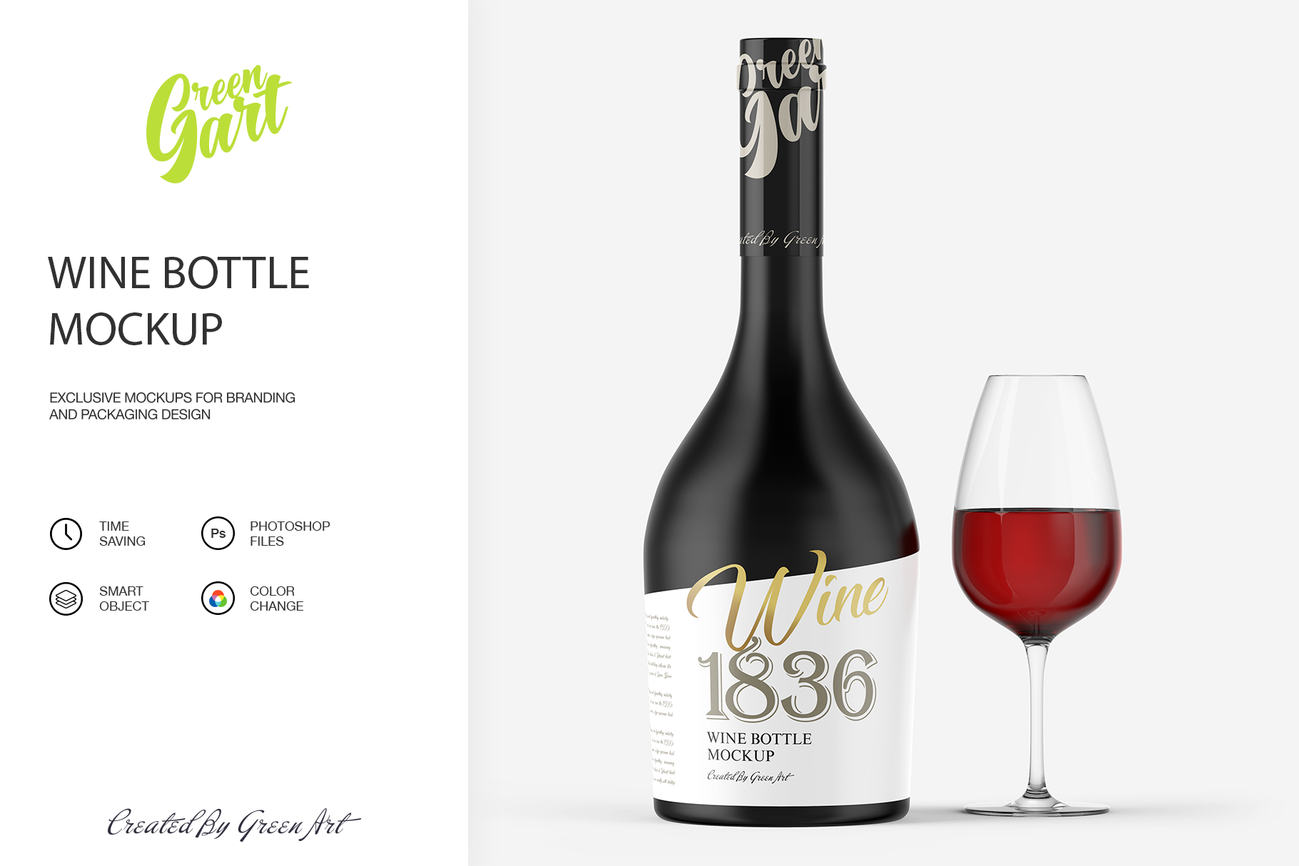 Download Wine Bottle Mockup Creative Photoshop Templates Creative Market