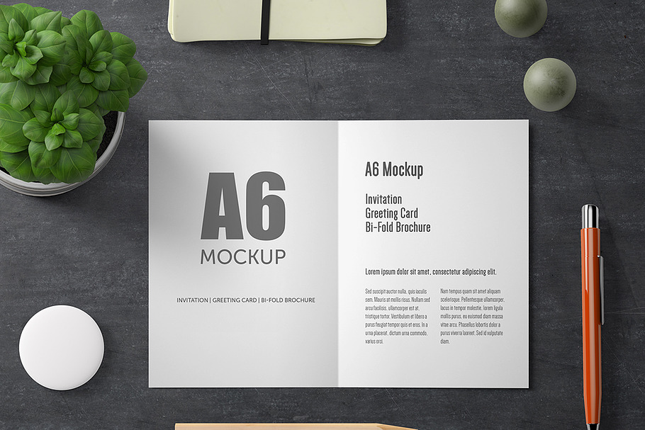 Download A6 Landscape Greeting Card Mockup | Creative Photoshop ...