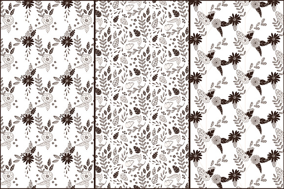 Black White Flowers And Leaves Pre Designed Photoshop Graphics Creative Market