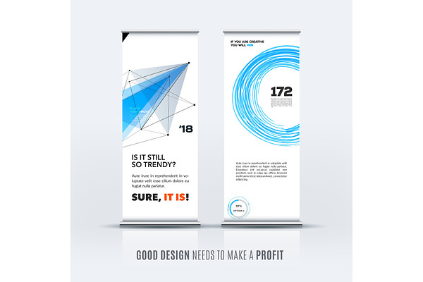 Abstract Business Vector Set Of Modern Roll Up Banner Stand Design Pre Designed Illustrator Graphics Creative Market