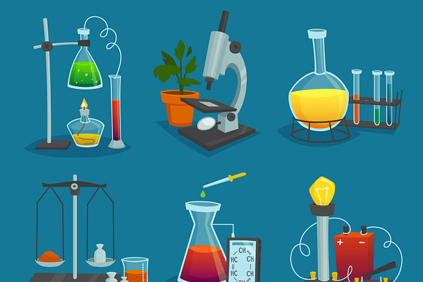 Laboratory Sketch Set | Pre-Designed Illustrator Graphics ~ Creative Market