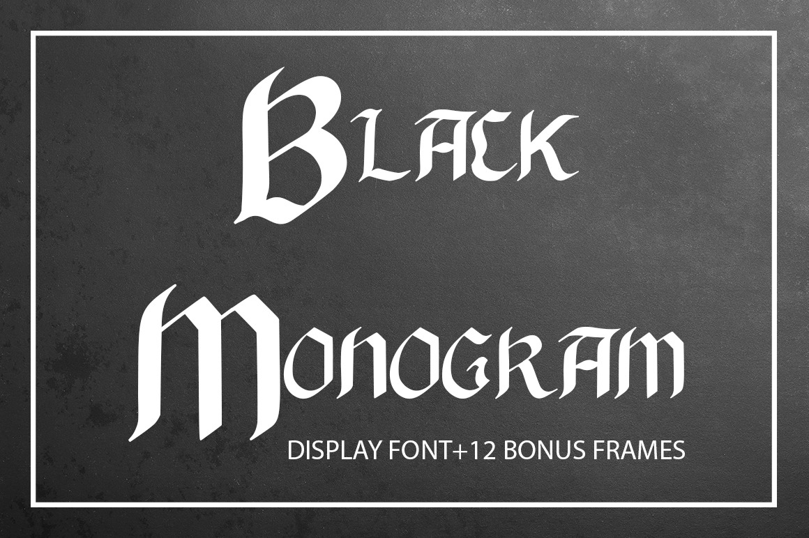 Download Black Monogram Creator With Frames Stunning Display Fonts Creative Market PSD Mockup Templates