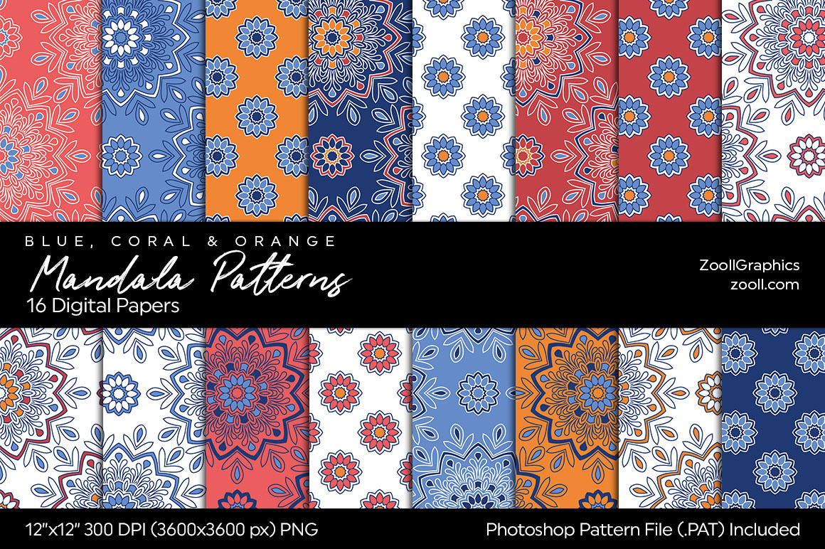 Mandala Digital Papers BCO | Graphic Patterns ~ Creative Market