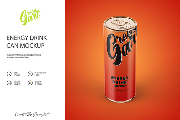 Download 3 Energy Drink Can Mockup Psd Creative Photoshop Templates Creative Market