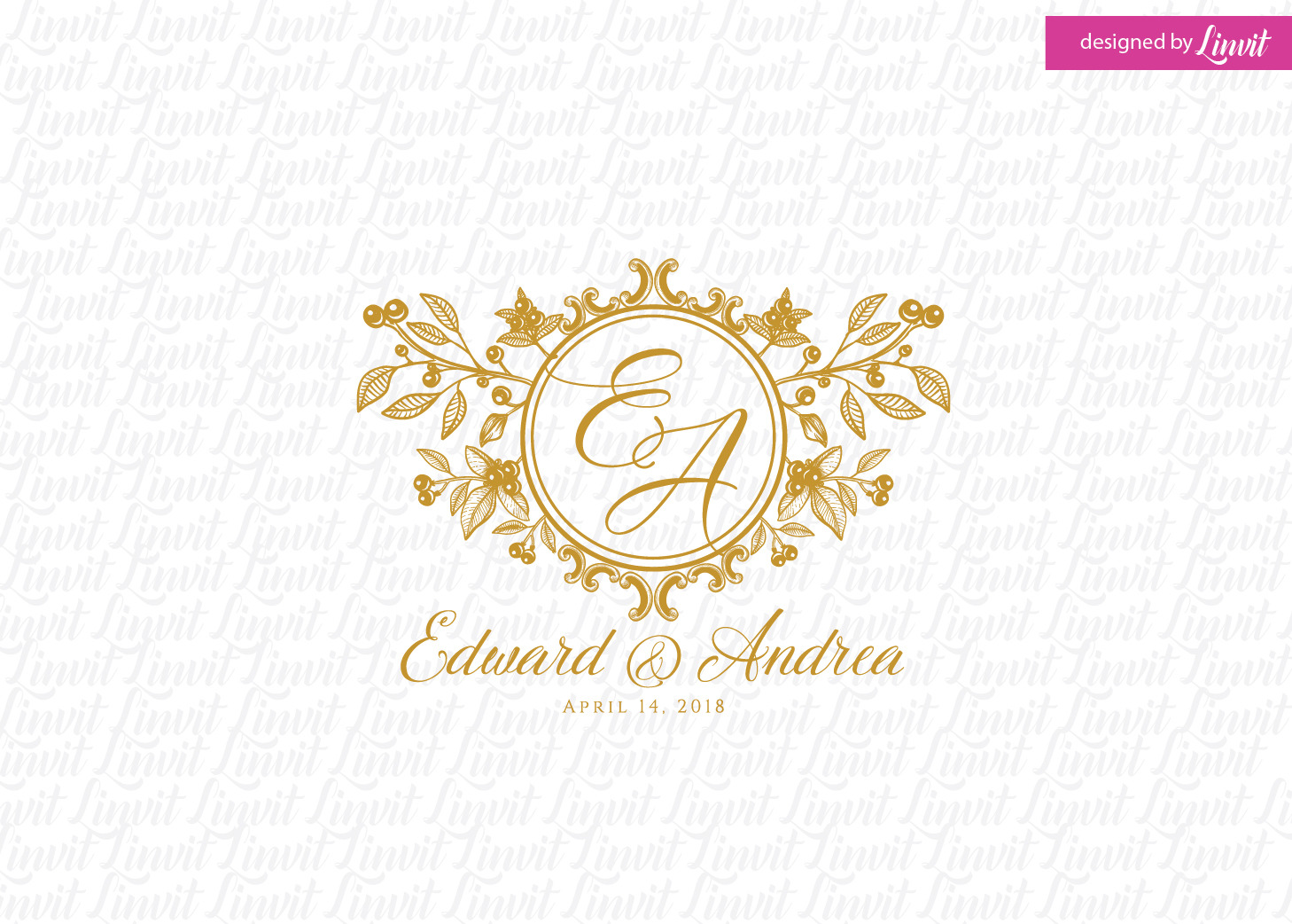 Floral Wedding Logo | Creative Illustrator Templates ~ Creative Market