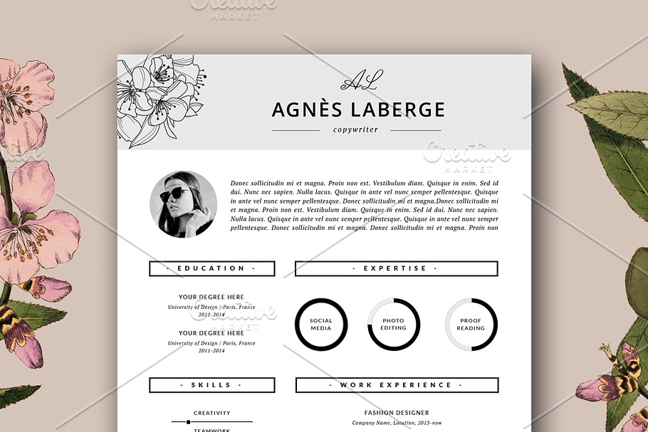 Resume Template And Cover Letter Creative Resume Templates Creative Market