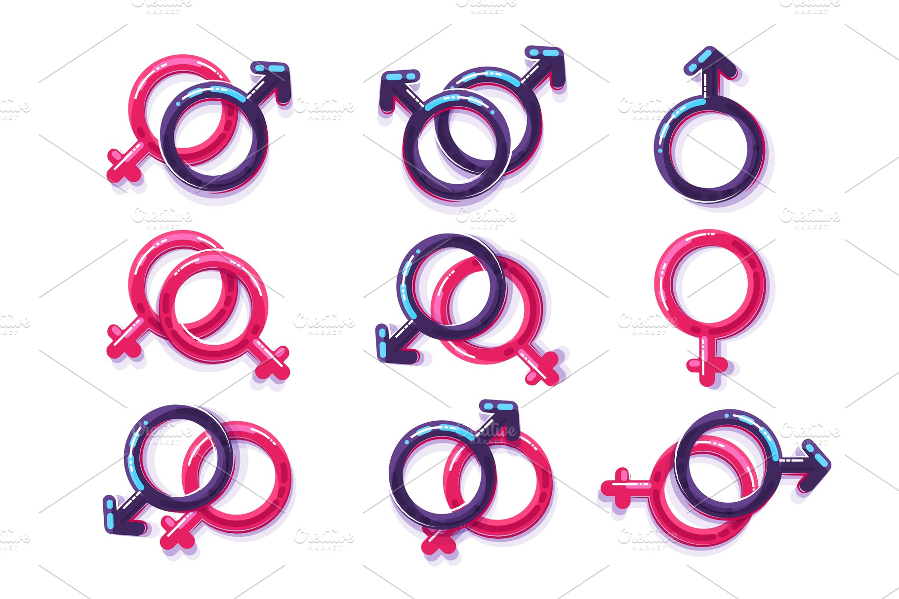 Female And Male Sex Symbol Gender Lesbian And Gay Pre Designed