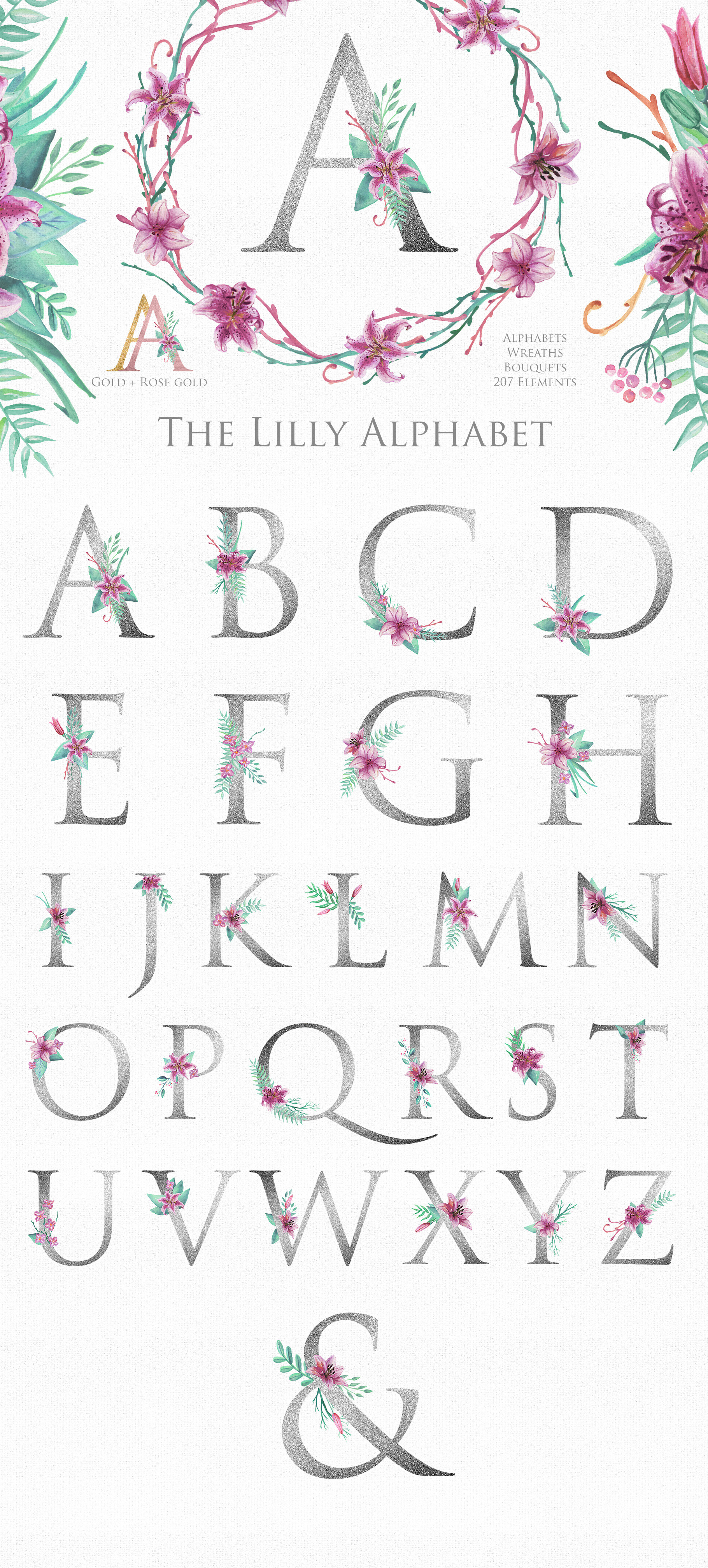 Lilly Alphabet Graphic Set | Illustrations ~ Creative Market