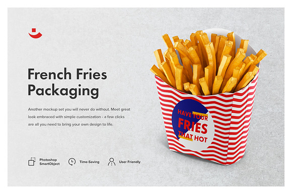 Download French Fries Packaging Mockup Set Creative Photoshop Templates Creative Market