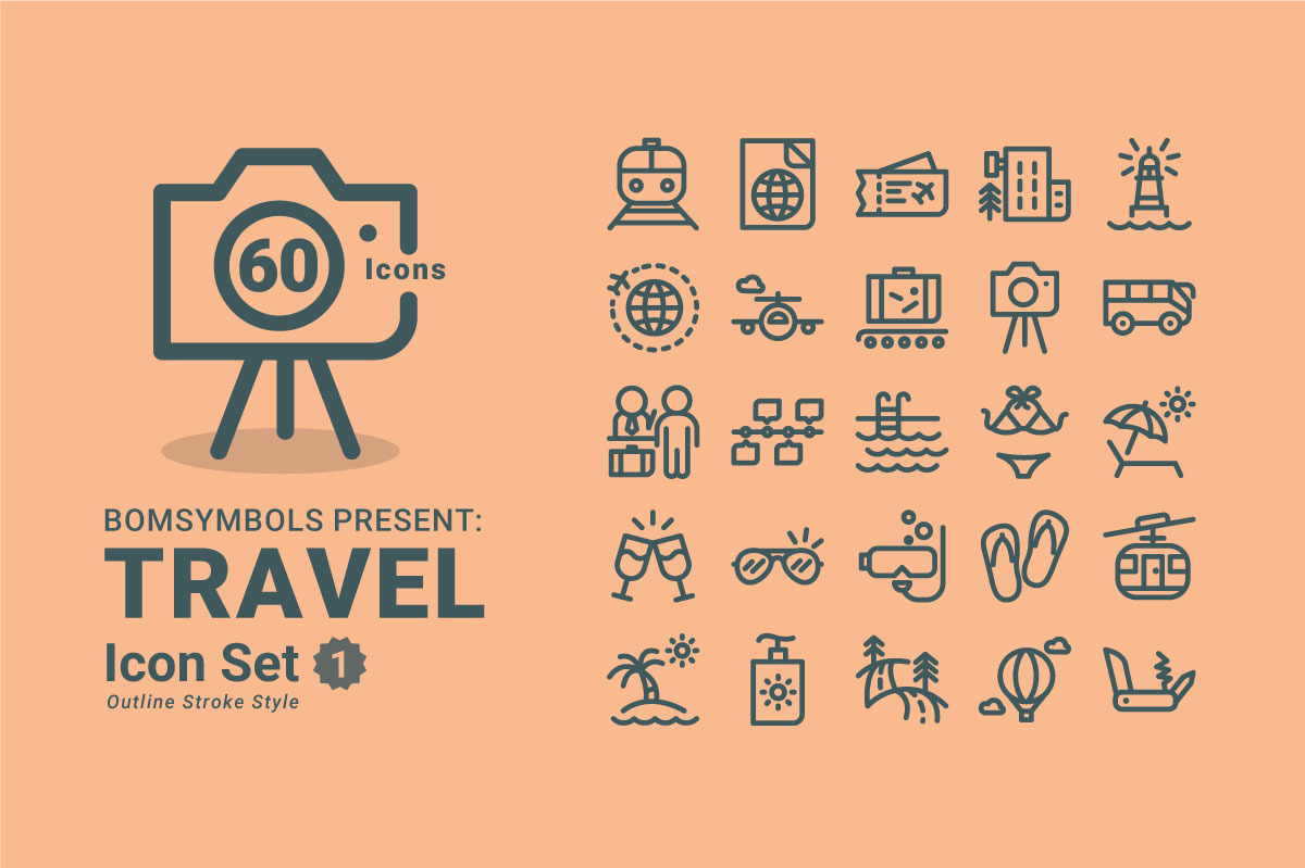 Travel Outline | Outline Icons ~ Creative Market