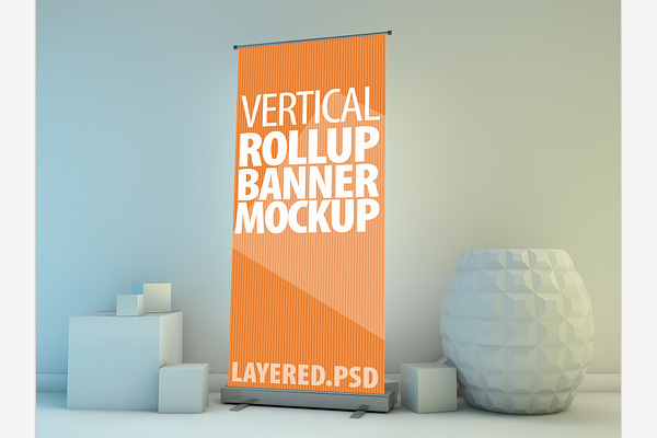 Roll Up Banner Mock Up Psd Creative Photoshop Templates Creative Market