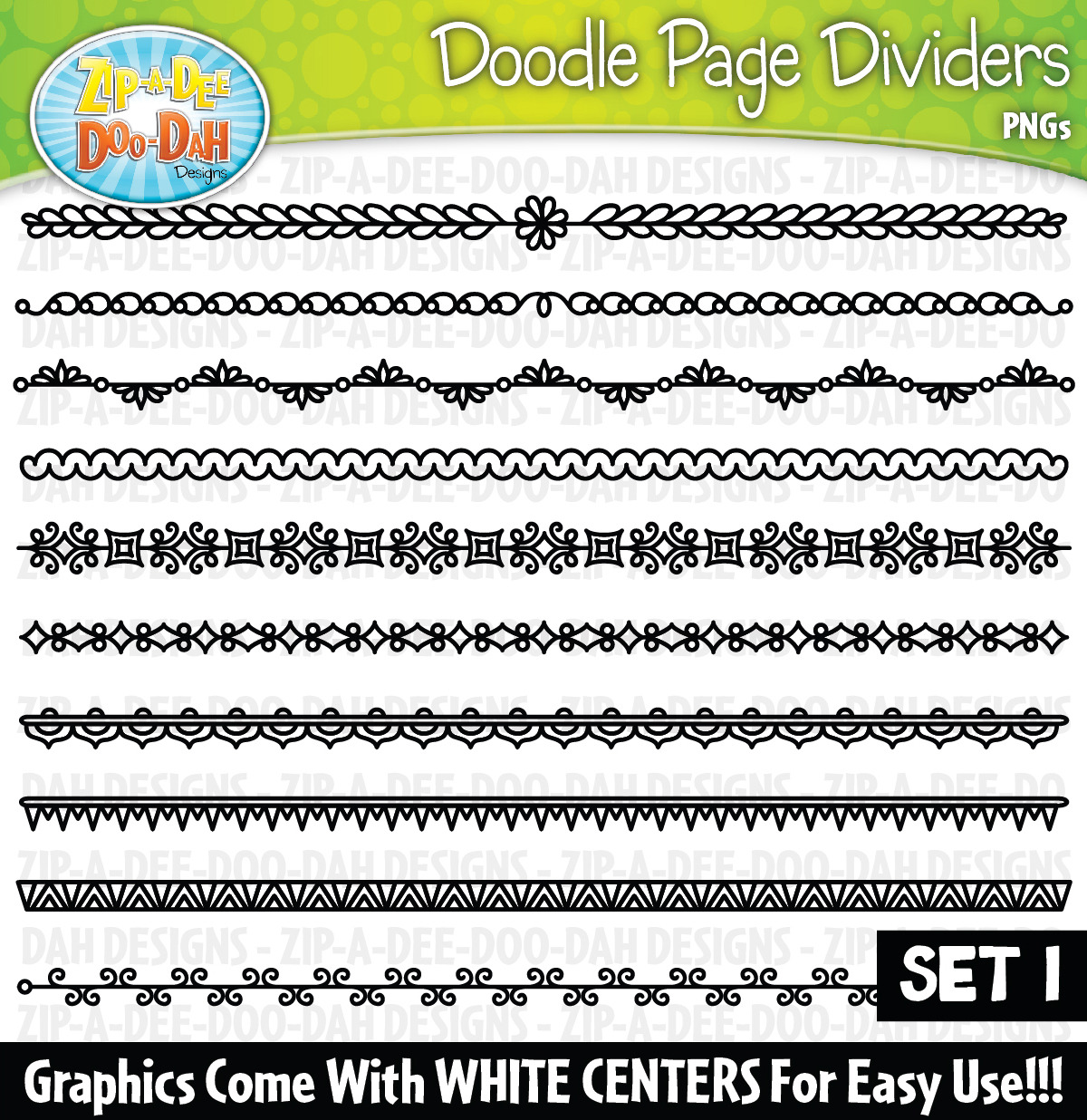 Art Supplies Doodles Clipart Set {Zip-A-Dee-Doo-Dah Designs}