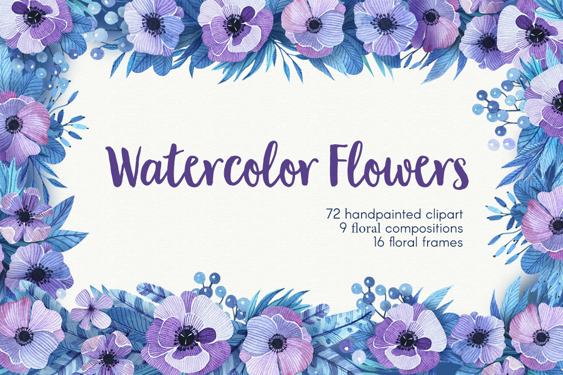 Watercolor flowers | Decorative Illustrations ~ Creative Market