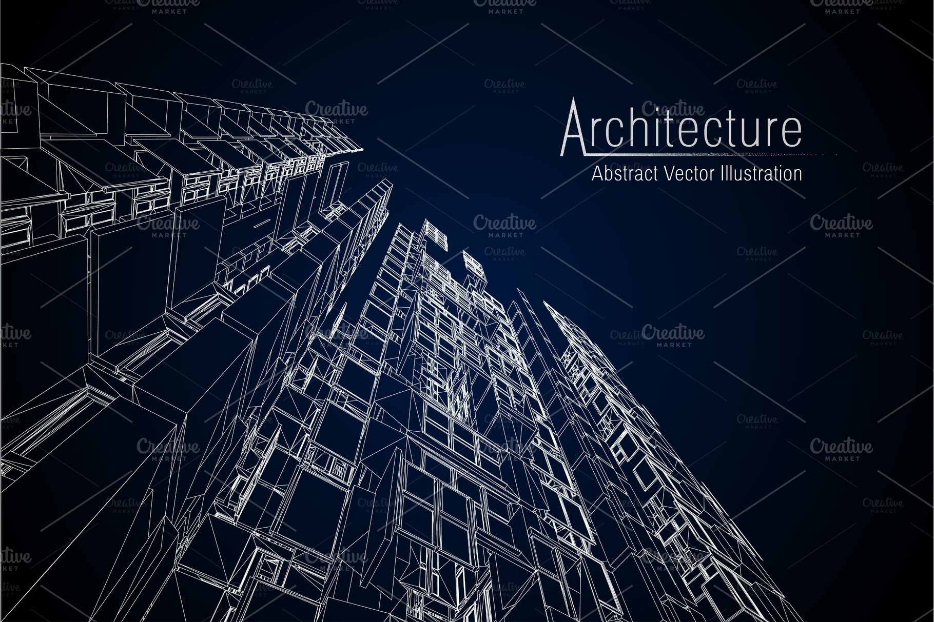 Modern Architecture Wireframe. Concept Of Urban Wireframe. Wireframe 