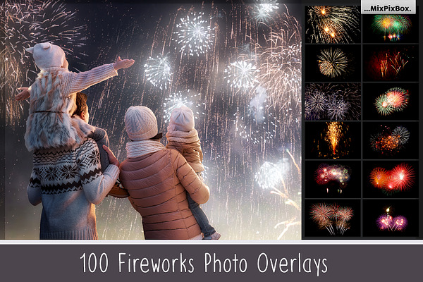 Download 100 Fireworks Overlays Pre Designed Photoshop Graphics Creative Market