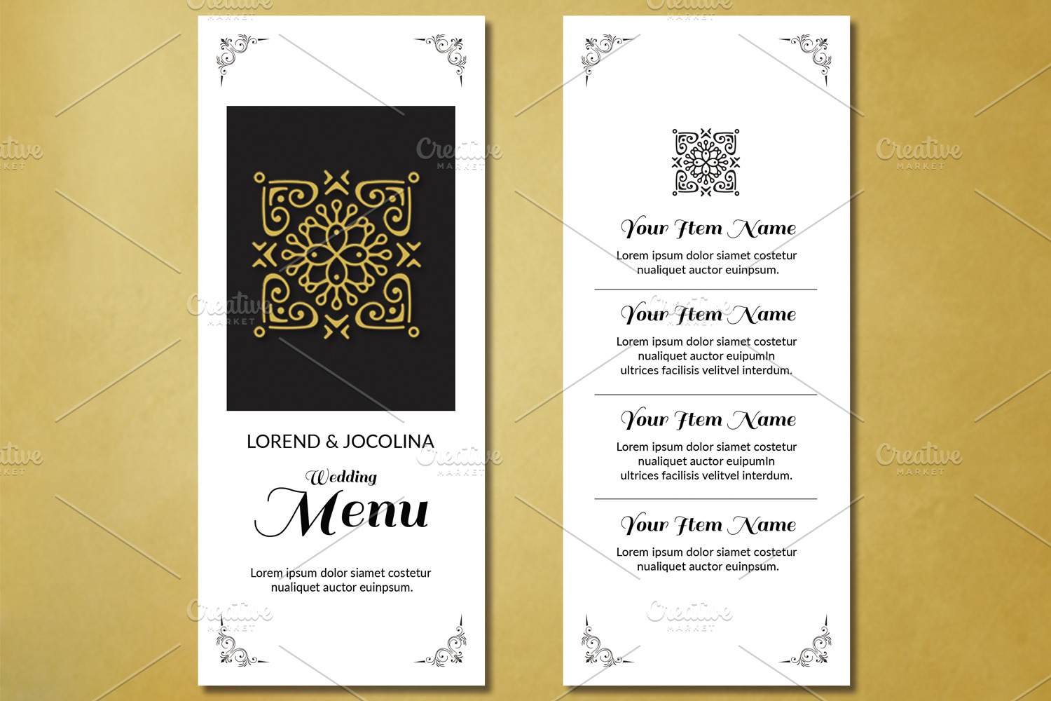 Wedding Menu Card Template Creative Photoshop Templates Creative Market