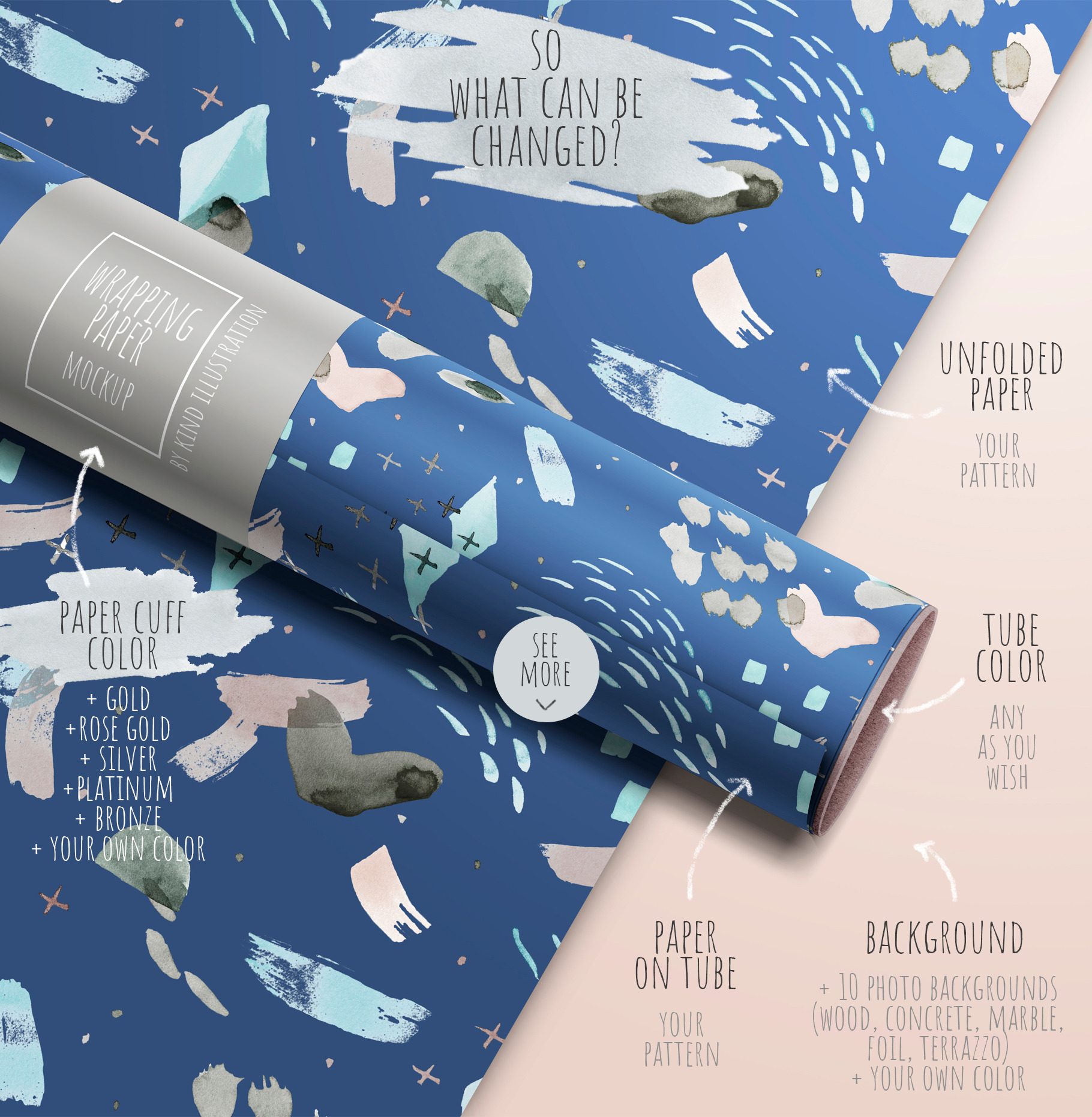 Wrapping paper mockup | Mockups ~ Creative Market