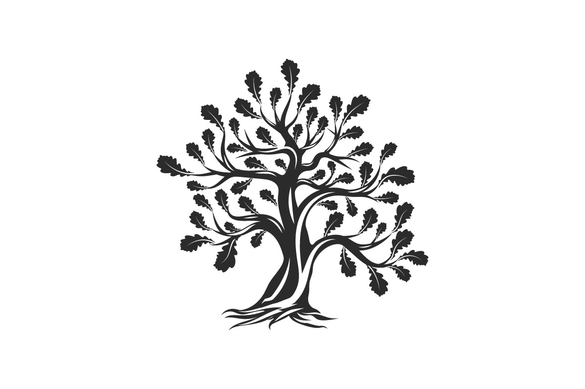 Isolated vector oak tree illustratio | Pre-Designed Photoshop Graphics