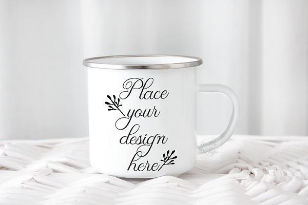 Download Enamel mug mockup metal cup | Creative Photoshop Templates ~ Creative Market