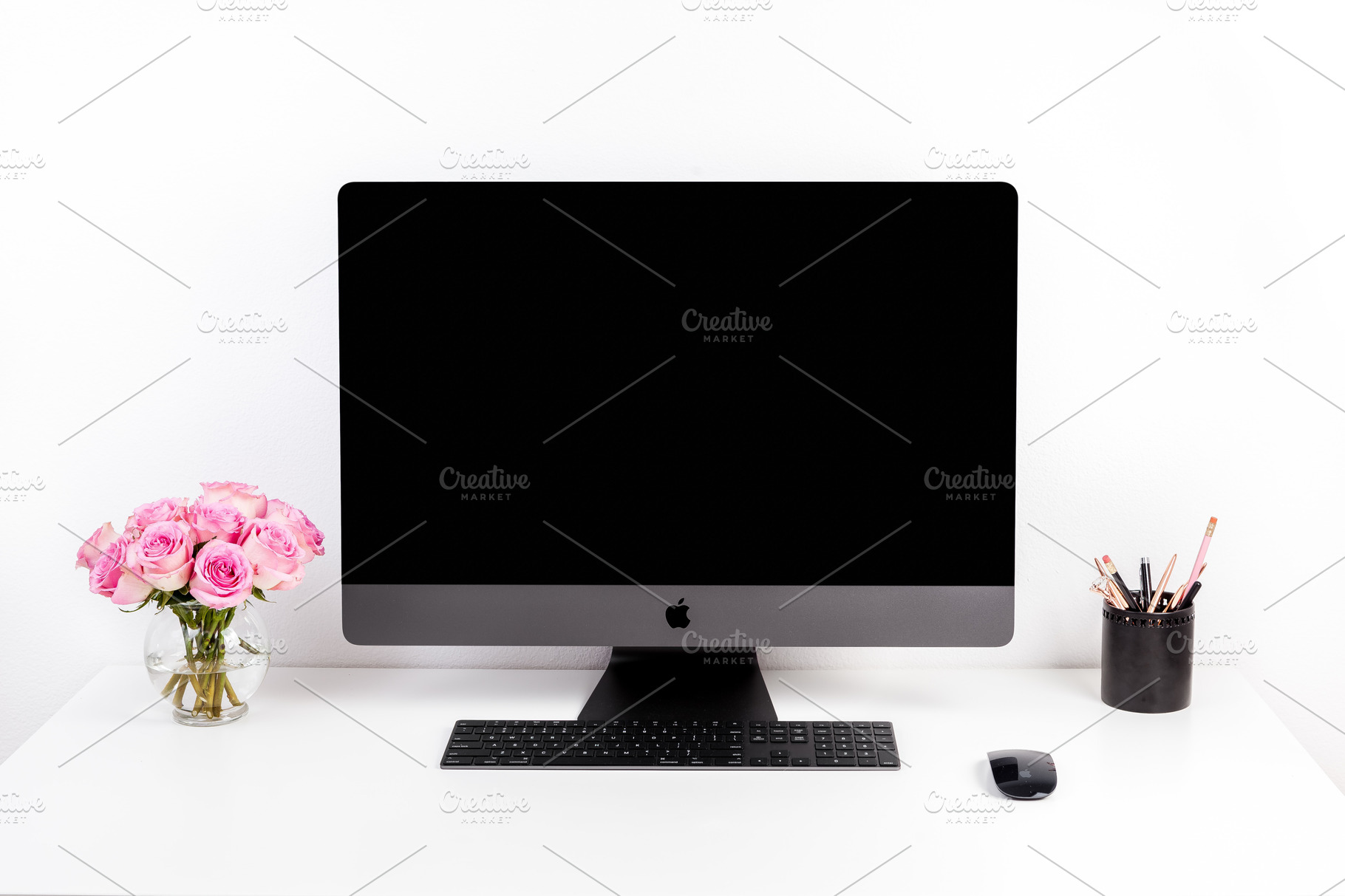 Download Imac Mockup Computer Desk Photo Containing Styled Stock Photo Feminine High Quality Business Images Creative Market