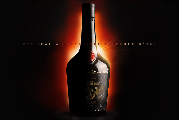 Download Red Seal Whiskey Bottle Mockup N1969 Creative Photoshop Templates Creative Market