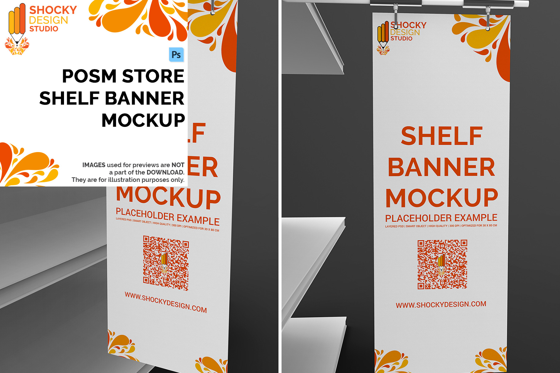 Download Posm Store Shelf Banner Mockup Creative Photoshop Templates Creative Market