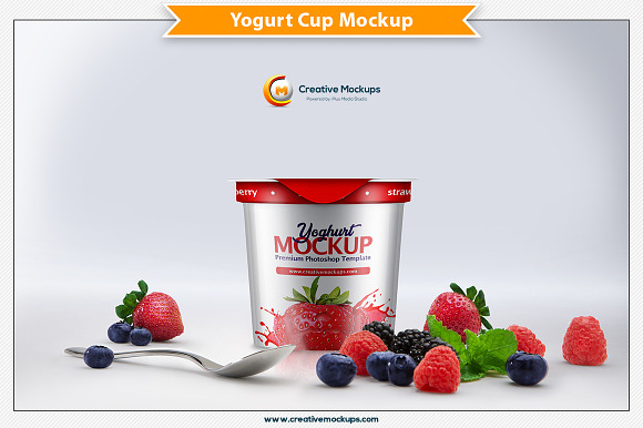 Download Yogurt Cup Mockup Creative Photoshop Templates Creative Market