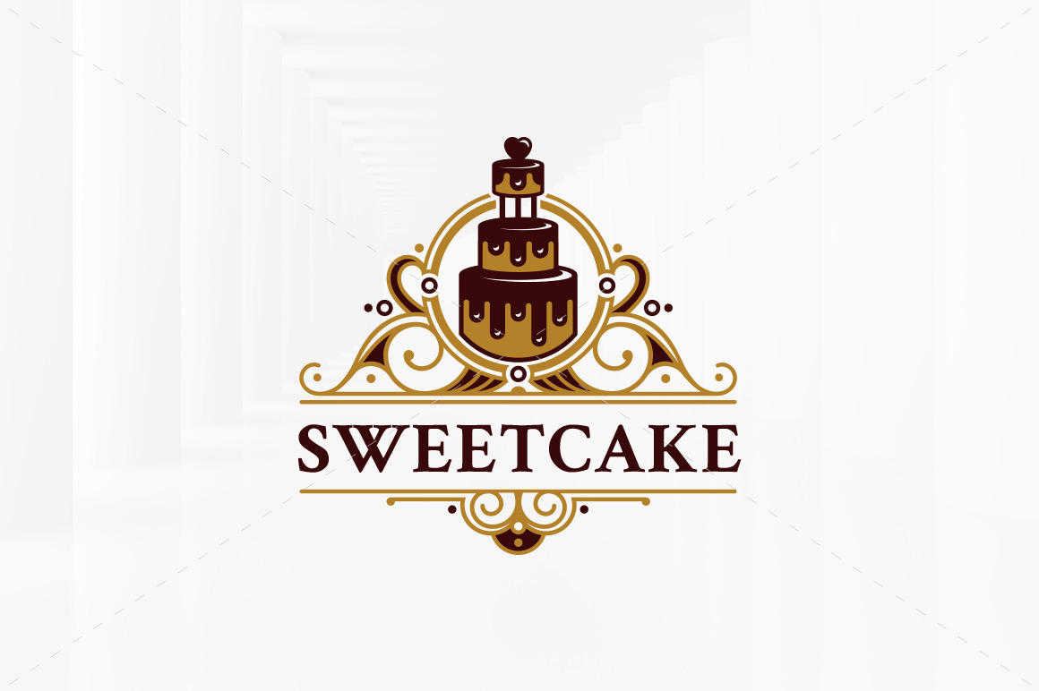 Sweet Cake Logo Template Creative Illustrator Templates Creative Market