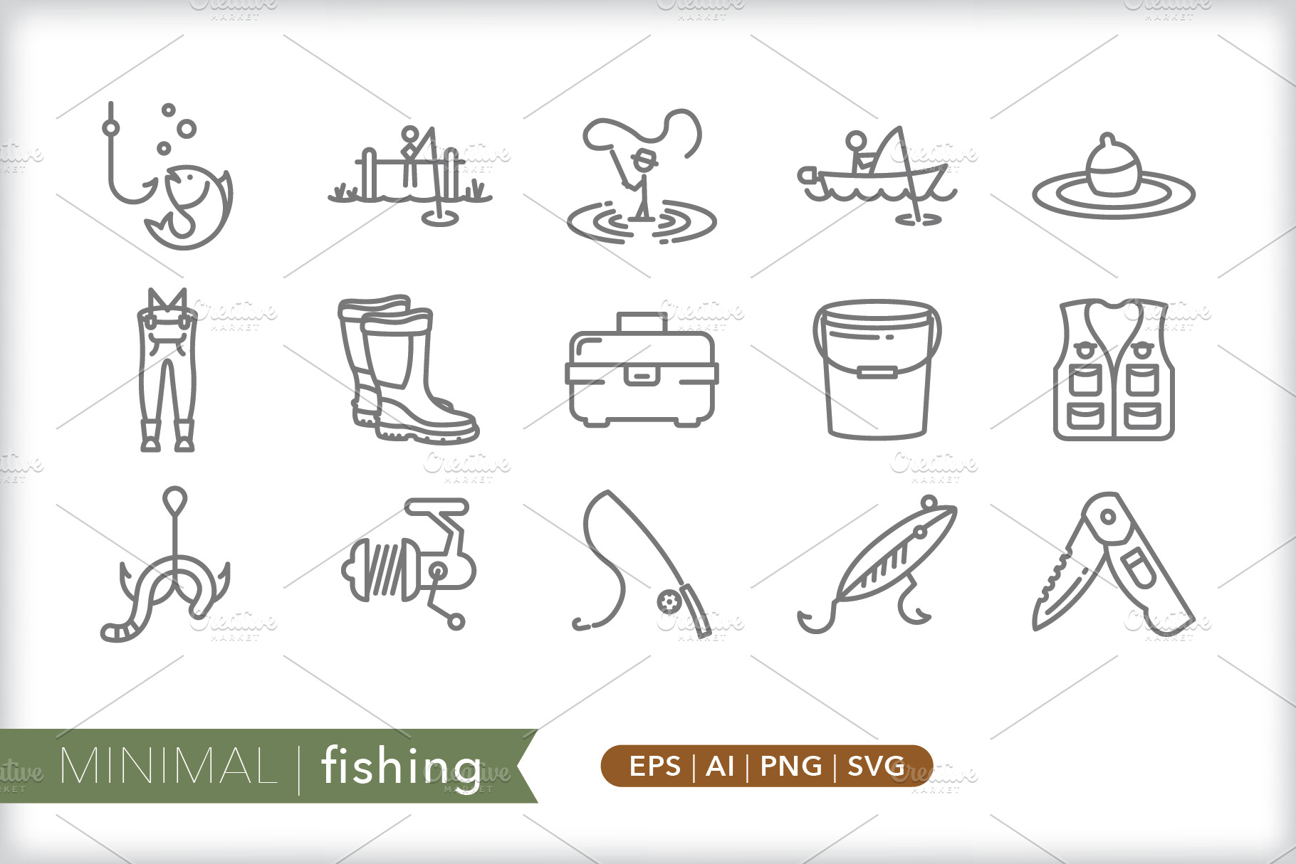 Download Fishing Icons Creative Market