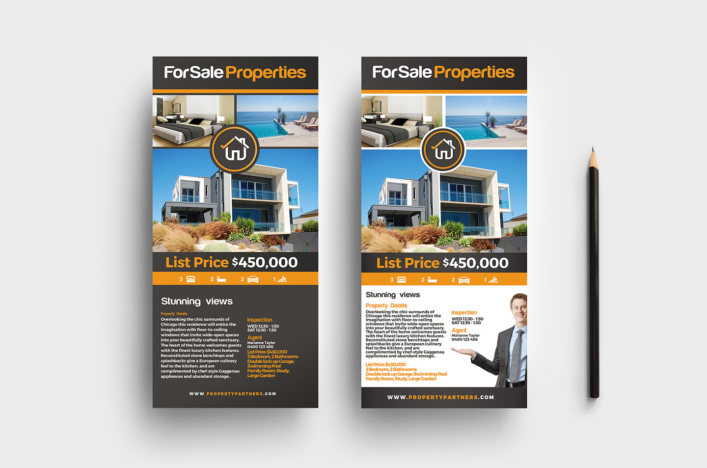 Real Estate DL Card Template  Creative Illustrator Templates With Regard To Dl Card Template