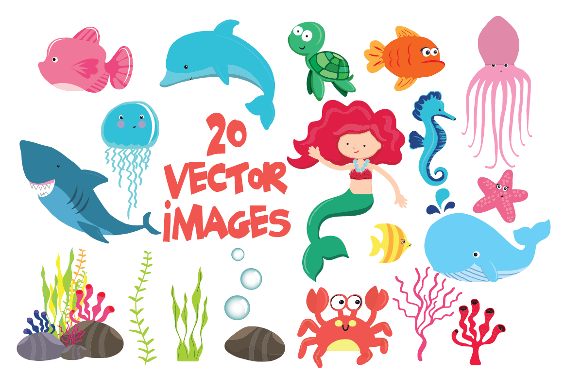 Under the Sea Clipart EPS Vectors | Pre-Designed Illustrator Graphics