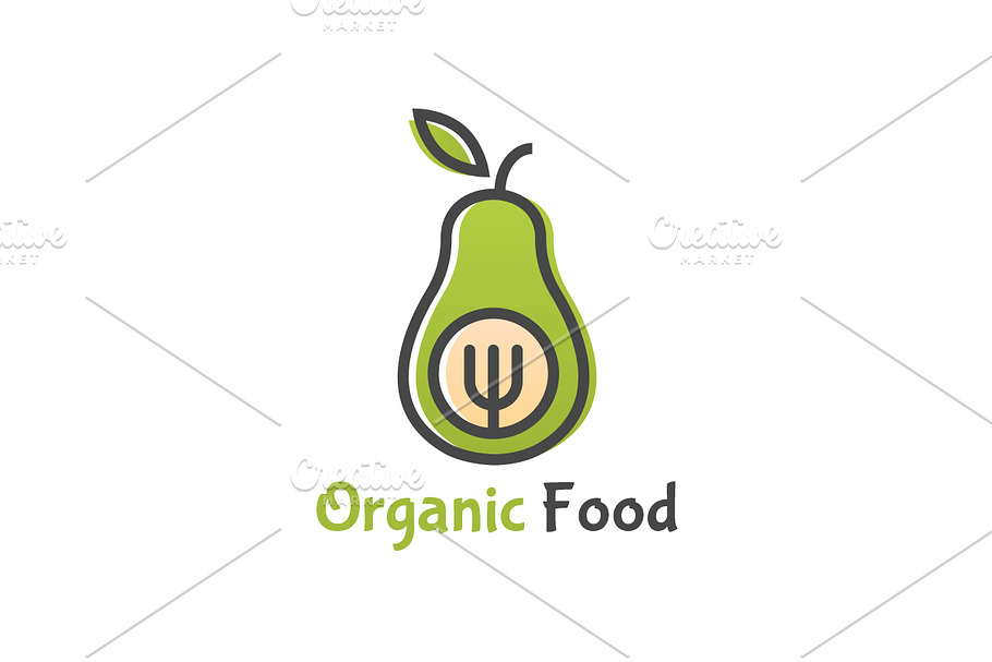 Organic Food Logo Creative Illustrator Templates Creative Market