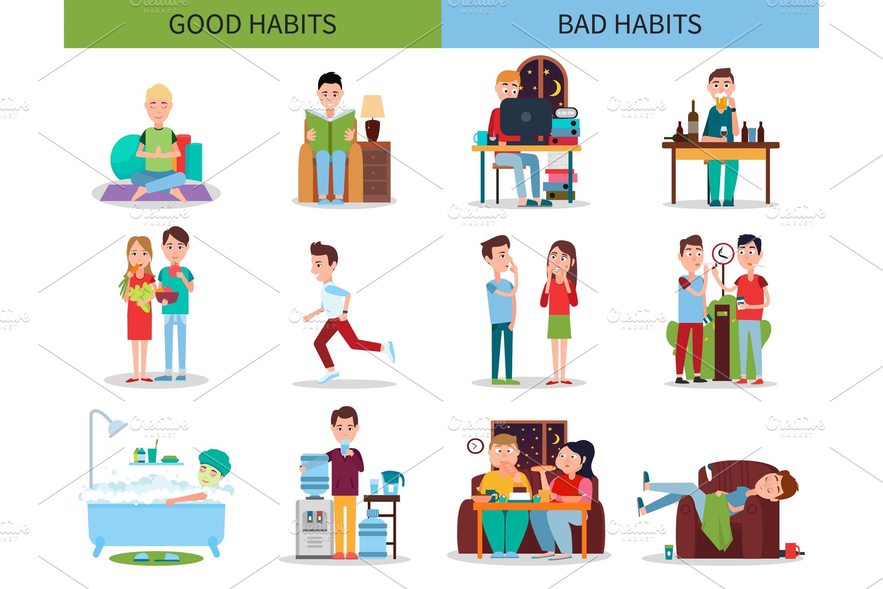 Worst habits. Good and Bad Habits. Good Habits Bad Habits. Плохие привычки на английском. Good and Bad Health Habits.