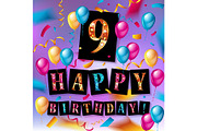 9th Birthday Celebration | Background Graphics ~ Creative Market