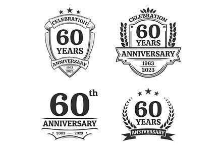 Happy 60th wedding anniversary hand lettering 60 Vector Image