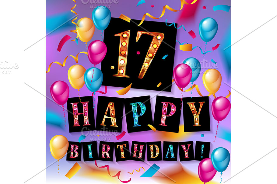 17th Birthday celebration | Background Graphics ~ Creative Market