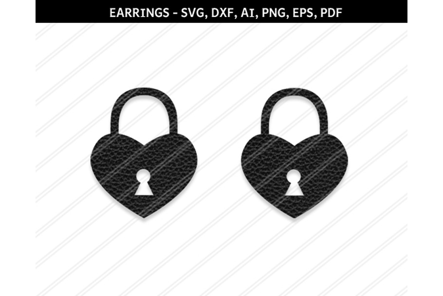 Download Love Lock Earrings Svg Dxf Ai Eps Pre Designed Photoshop Graphics Creative Market