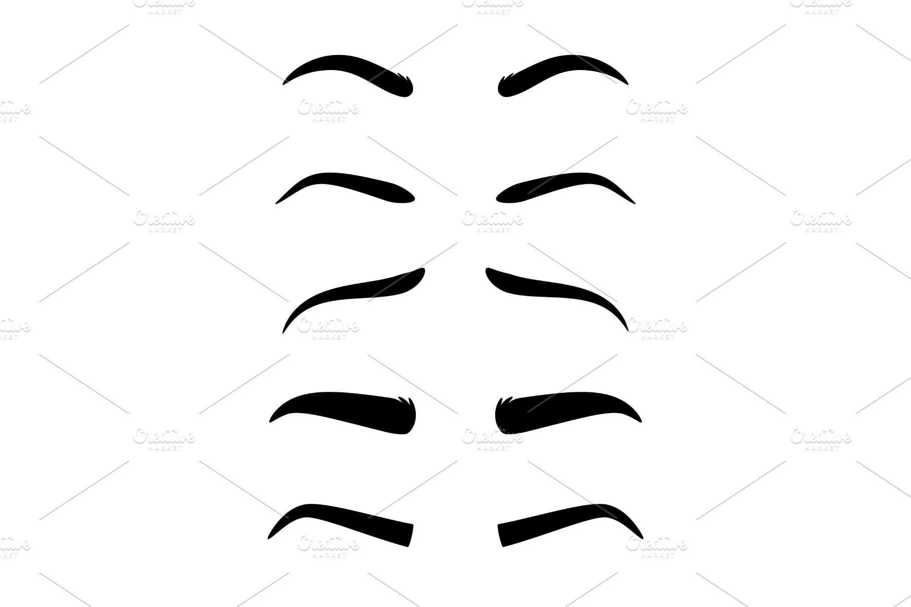 Eyebrow model set | Object Illustrations ~ Creative Market