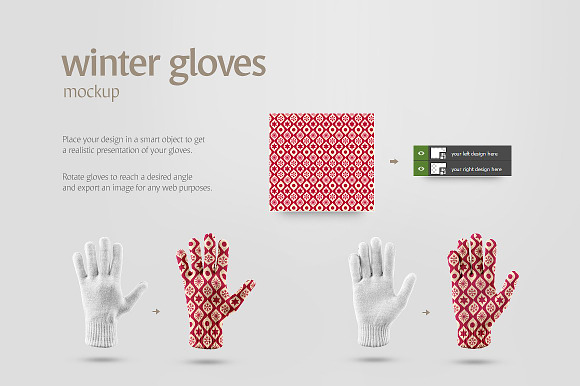 Download Winter Gloves Mockup Creative Photoshop Templates Creative Market