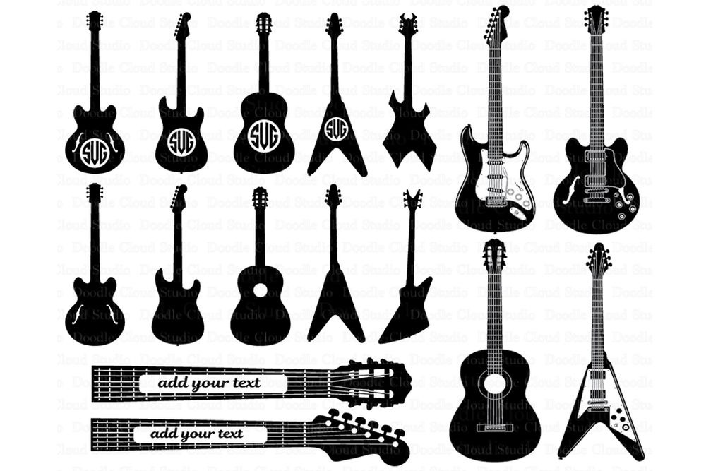 Download Guitar Svg Guitar Monogram Svg File Pre Designed Photoshop Graphics Creative Market