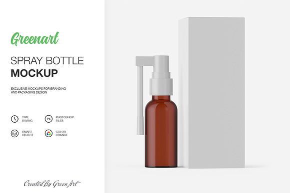 Download Spray Bottle W Kraft Box 2 Mockup Creative Photoshop Templates Creative Market