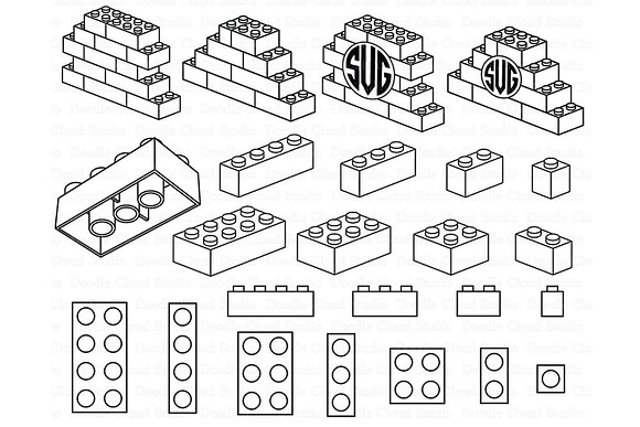 Bricks Svg Building Blocks Svg Pre Designed Photoshop Graphics Creative Market