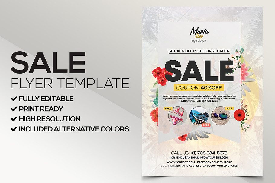 Download Big Sale Psd Flyer Template Creative Photoshop Templates Creative Market PSD Mockup Templates