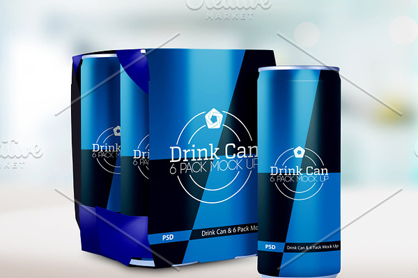 Download Drink Can 6 Pack Mockup V 2 Creative Photoshop Templates Creative Market