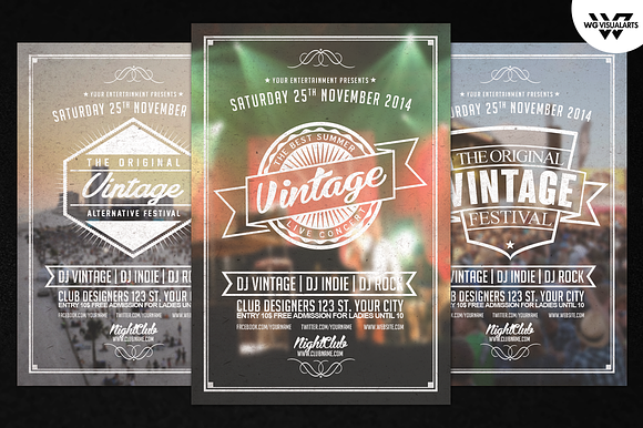 9 VINTAGE Flyer Bundle Vol.1  Flyer template, Flyer, Psd flyer templates