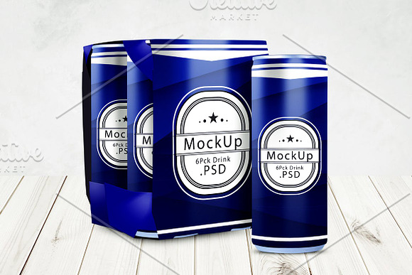 Drink Can 6 Pack Mockup V 2 Creative Photoshop Templates Creative Market