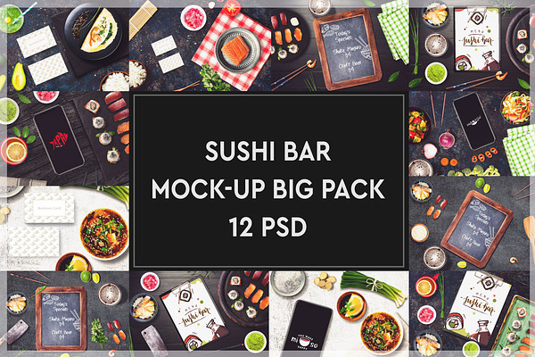 Download Sushi Bar Mock-ups #2 | Creative Photoshop Templates ...